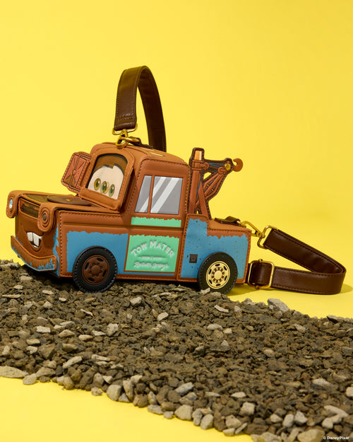 Loungefly Cars 20th Anniversary Tow Mater Figural Crossbody Bag