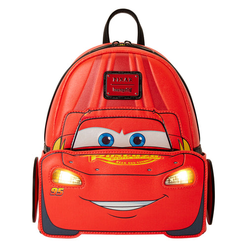 Loungefly Cars 20th Anniversary Lightning McQueen Cosplay Light-Up Mini Backpack