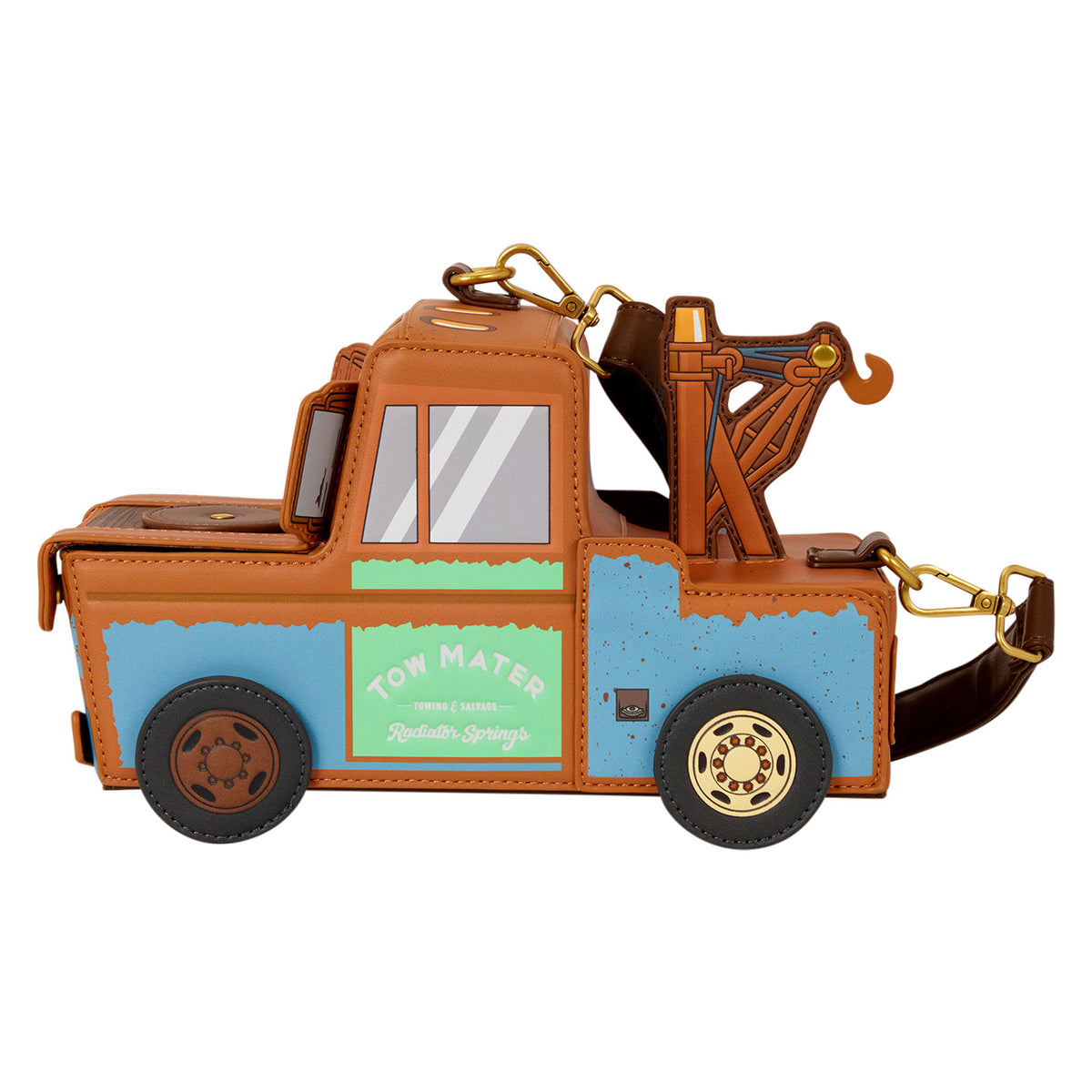 Loungefly Cars 20th Anniversary Tow Mater Figural Crossbody Bag